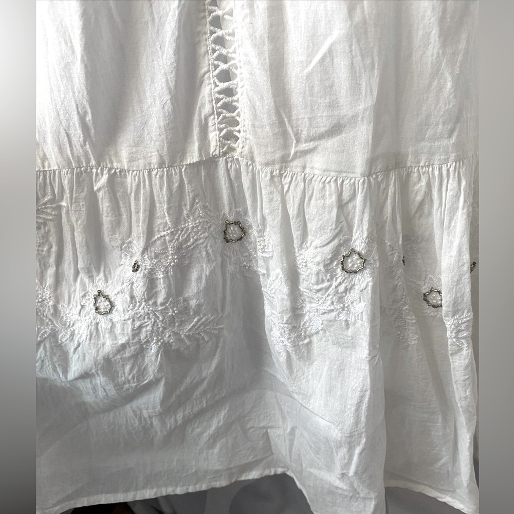 Flint & Moss (Anthropologie) wedding, beach dress Boho hippie size Large white - Picture 3 of 6